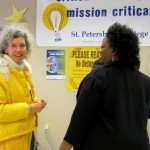 Teacher Bobbie Newman checks in