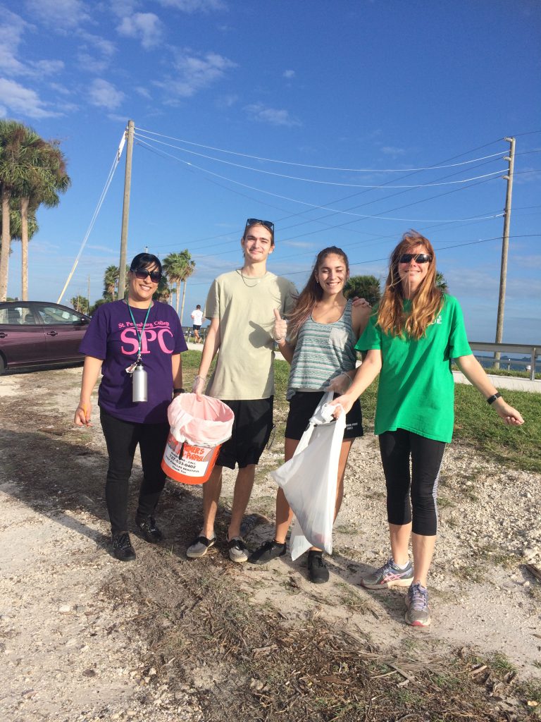 Yolanda Hernandez, Cody Letts, Sarah Lewis and Environmental Club faculty advisor, Kelli Stickrath