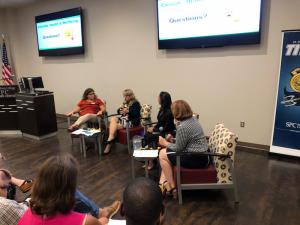 Panel, from left to right Dr. Maria Sgambati, Gayle Gudeah, Dr. Uruena-Agnes, Moderator Lisa Vanover (2)